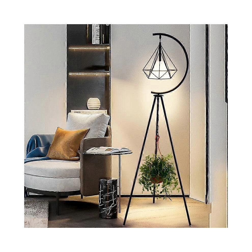 (Gold, One size) Nordic Modern Black Golden Triangle LED Vertical Floor Lamp Living Room Sofa Decorative Corner Lamp Bedside Reading Light
