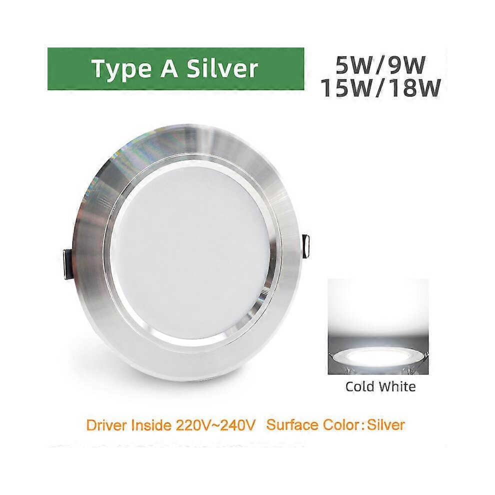 (18W, Model A Warm White) OK-B 6Pcs Ultra Thin Recessed Lamp LED Downlight 220V 3W 5W 9W 12W 15W 18W Gold Silver White Black Warmwhite Coldwhite Light-image-OPC-PHK8R5Q-NEW