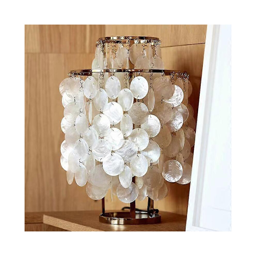 (copper color, One size) Nordic minimalist Danish shell bedside table decoration lamp bedroom fritillary wind chimes creative living room study homestay