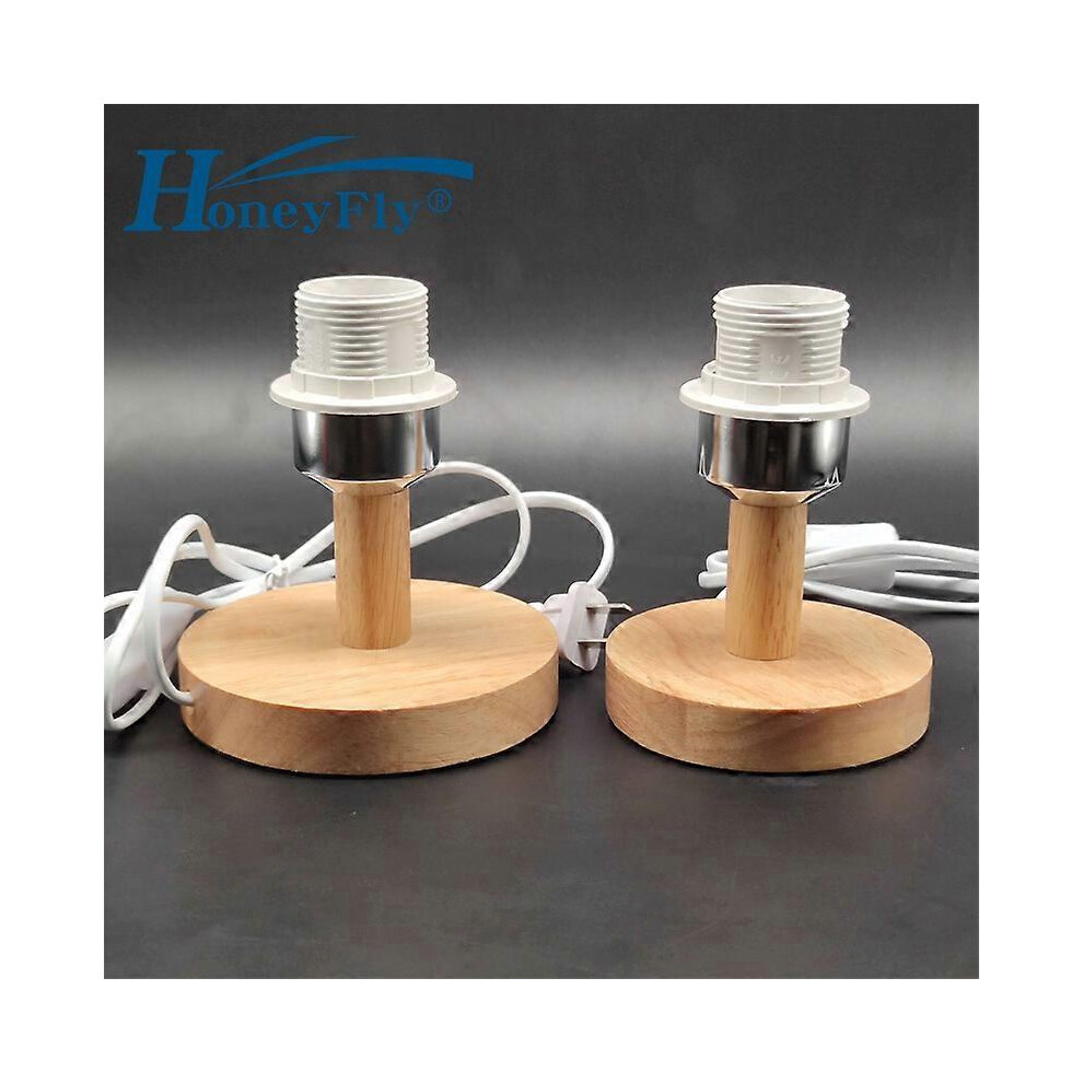 (e27 Dimmeter 10cm, One size) E27 Wooden Lamp Base Rubber Wood Diameter 10cm/12cm On-off Atmosphere Socket Vintage Retro Nostalgia Table Lamp Base