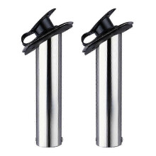 (As show, One size) Fishing Rod Holder Stainless Steel Embedded Fishing Rod Holder for Marine Boat Accessories,15 Degrees,2PCS