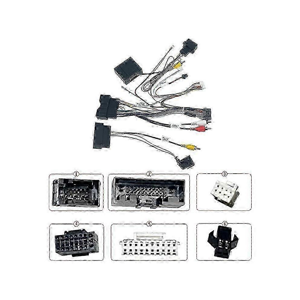 (As Show, One Size) Car Audio 16Pin Power Cord Adapter Audio Harness With Canbus Box For Focus Edge Explorer 2012-2019 4631898202472