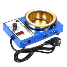 (As show, One size) 300W 220V 100mm 1200g Mini Lead Free Soldering Pot Titanium Coating Stainless Steel Solder Pot Compact Temperature Adjustable Solder Bath for Welding