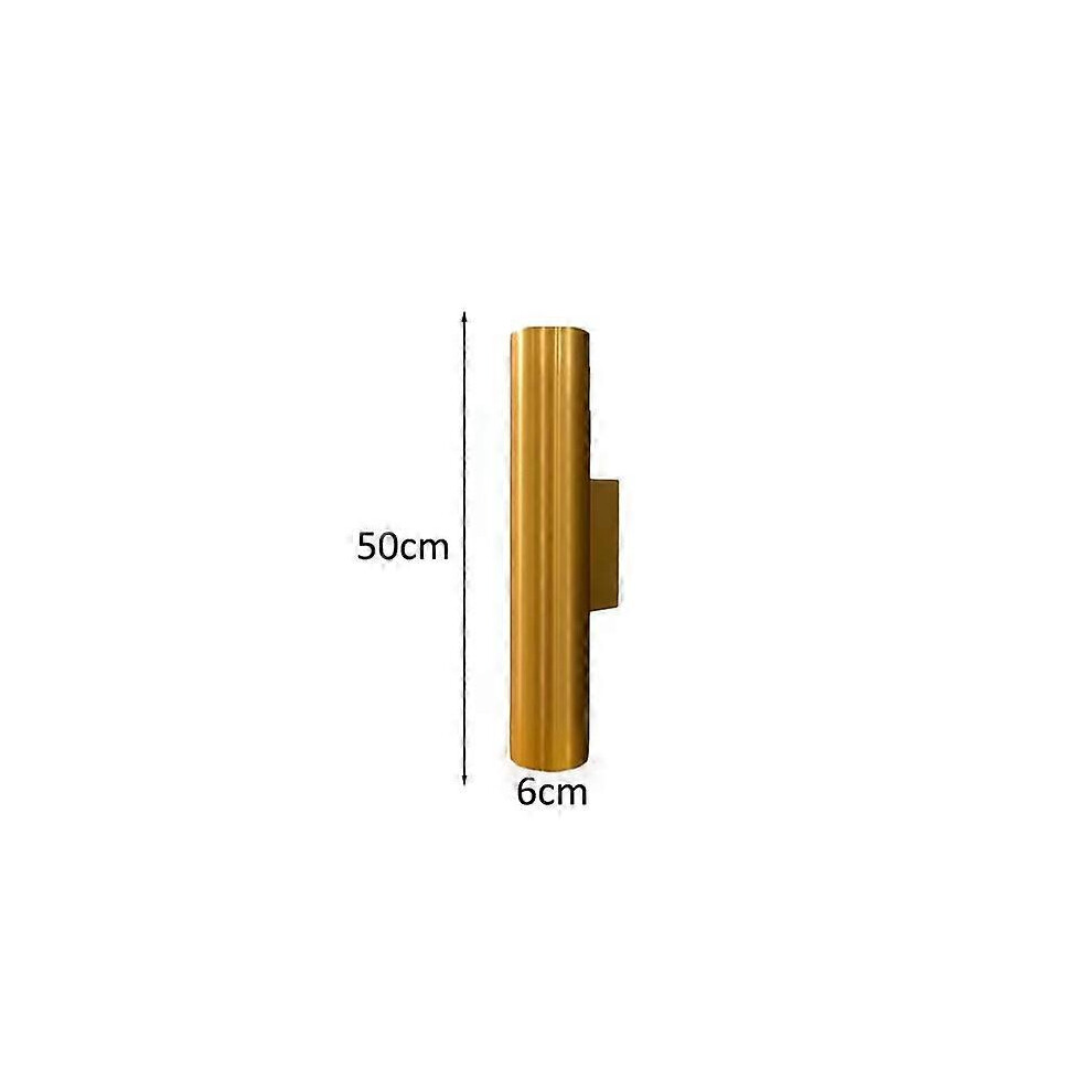(Warm White, Gold 6x50cm) Modern Gold Pipe Wall Lamps Tube Light Home Decor Bathroom Bedroom Lamp Wall Sconces Led Mirror Light Loft Background lighting