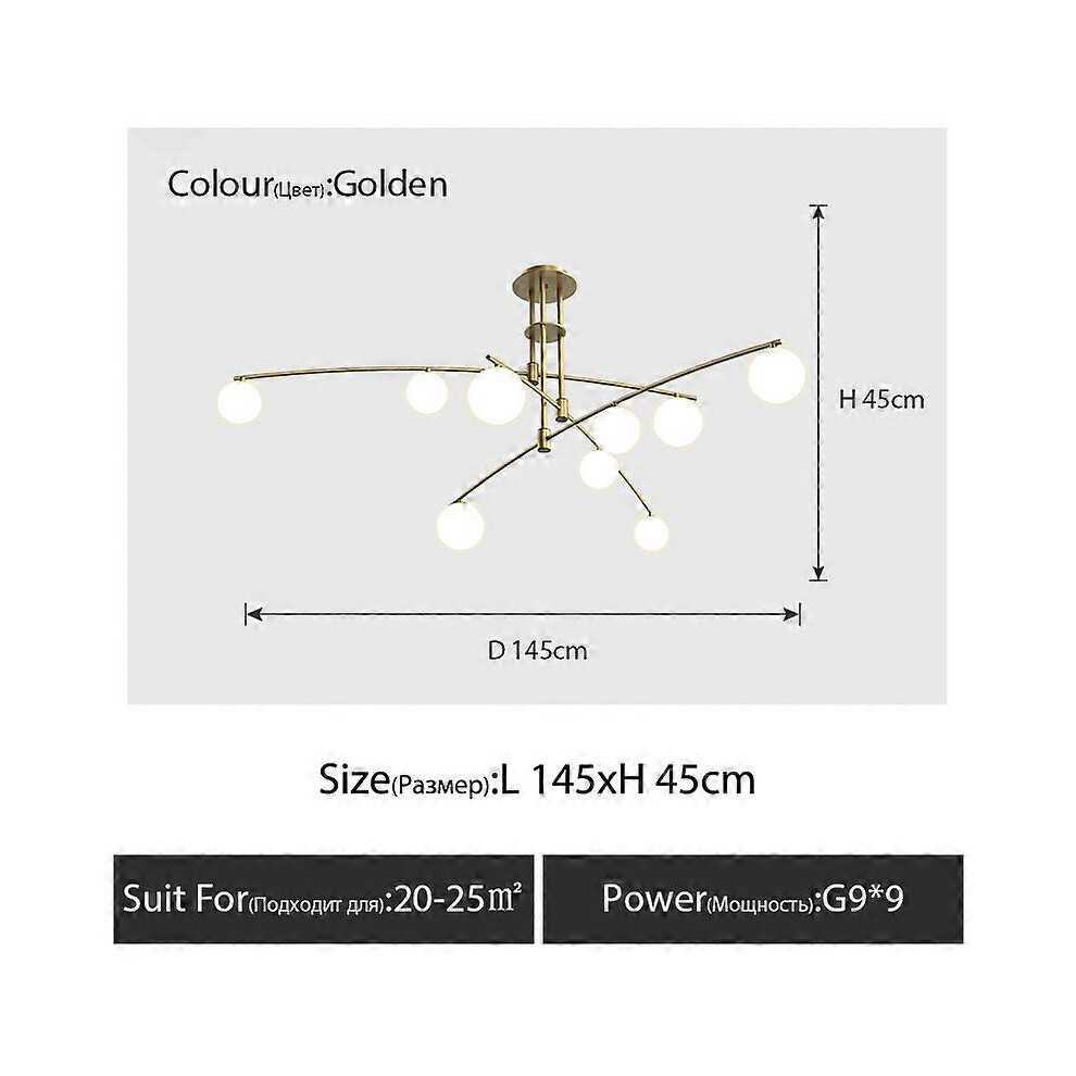 (Neutral light4000K, golden L145cm) Lampu gantung ruang tamu Nordik, cahaya kreatif mewah baru 2023 seni sederhana Modern suasana pribadi lampu restor