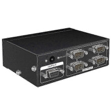 (As show, One size) MT-RS104 Active Serial RS232 Splitter 1 to 4 RS232 Bi-Direction Switcher Splitter 4 to 1 with Power