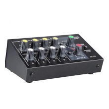 (As show, One size) AM-228 Ultra-compact Low Noise 8 Channels Metal Mono Stereo Audio Sound Mixer with Power Adapter Cable