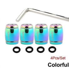 (As show, One size) 1set Anti Theft Tire Valve Caps, With O Rubber Ring, Universal Stem Covers For Cars, Suvs, Bike And Bicycle, Trucks, Motorcycles