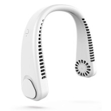 (Cool white, One size) Portable Neck Fan Bladeless Fan 360Cooling Airflow USB Rechargeable Bladeless Mini Fan 3 Speeds Hands Free Personal Fan for Housework Garden Work Outd