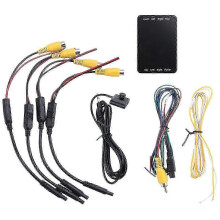 (As show, One size) 4 Way Cameras Switch System 360 View Car Camera Control Box for Rear Front Camera Rear View Backup Cameras for Car