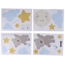 (As show, One size) Bear Wall Stickers Watercolor Nursery Wall Diy Animal Neutral For Kids Room