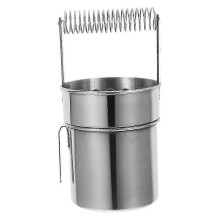(As show, One size) Double Layer Paint Brush Washer Practical Brush Cleaner Cup for Oil Paint Brushes Stainless Steel Brush Cleaning Bucket