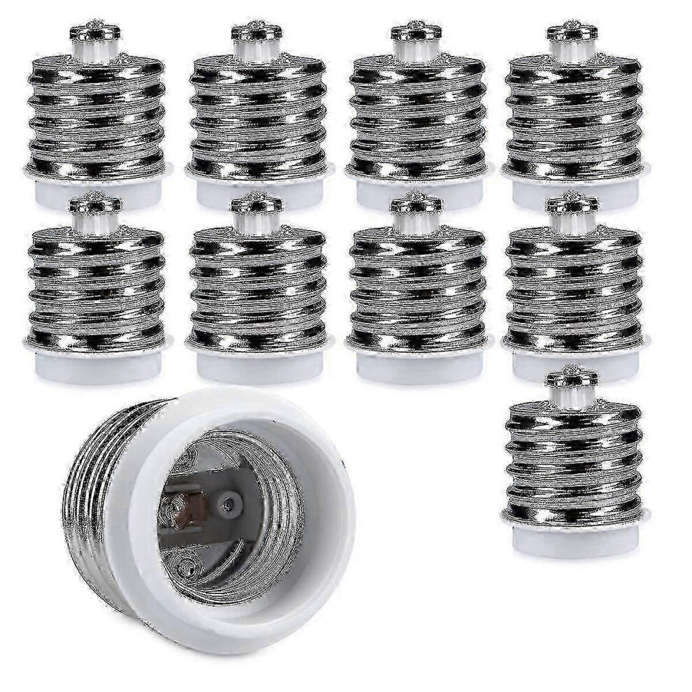 (As Show, One Size) 10X Socket Adapter - 10X E40 To E27 Socket Converter - E27 Base Lamp Holder Adapter For Halogen Led 4633396584241