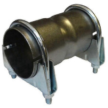 (As show, One size) 2.5inch 63mm Clamp-on Stainless Exhaust Pipe Connector Sleeve Joiner Kit-Good
