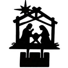 (As show, One size) Nativity Scene Silhouette Nativity Figurines Set Christmas Nativity Ornament Nativity for Fence Pat