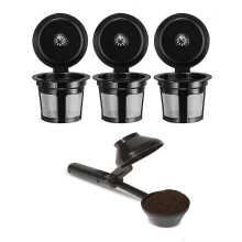 (As show, One size) Coffee measuring spoon + 3 black coffee filters