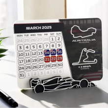 (Deep Sapphire, as show) Desktop Calendar with Car Stand Experience The Thrill of Racing in Style Racing Schedule Calendar for F1 Fans