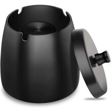 (As show, One size) Ashtray with Lid for Cigarettes Outdoor,Windproof/Rainproof Stainless Steel Heavy Ashtray