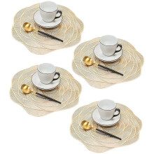 (As show, One size) Placemats Set,Round Place Mats Non-Slip Washable Dining Table Mates for Wedding Party Holiday