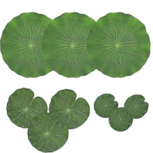 (As show, One size) Pack Of 9 Artificial Floating Foam Lotus Leaves Water Pads Ornaments Green | Perfect for Patio Koi
