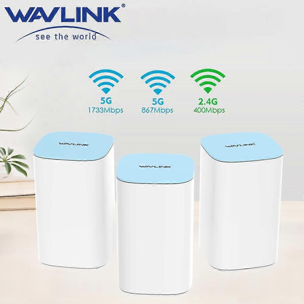 (UK Plug, 2pcs) AC3000 Mesh WiFi Router WiFi Extender 2.4G 5.0G Tri-Band Whole Home WiFi Mesh Router Wireless Repeater Work Online Study at Home