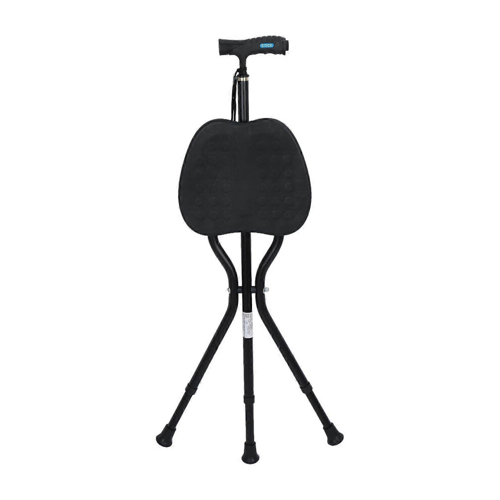 (As show, One size) Folding Canes with Seat Height Adjustable Seats Cane Capacity Frosted Handle Crutch Mobility Aid for Seniors