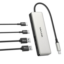 (As show, One size) USB C 10Gbps Hub 4-Port Male To Female SuperSpeed USB3.2 Gen2 Splitter Aluminum Multiport Adapter For iMac/MacBook