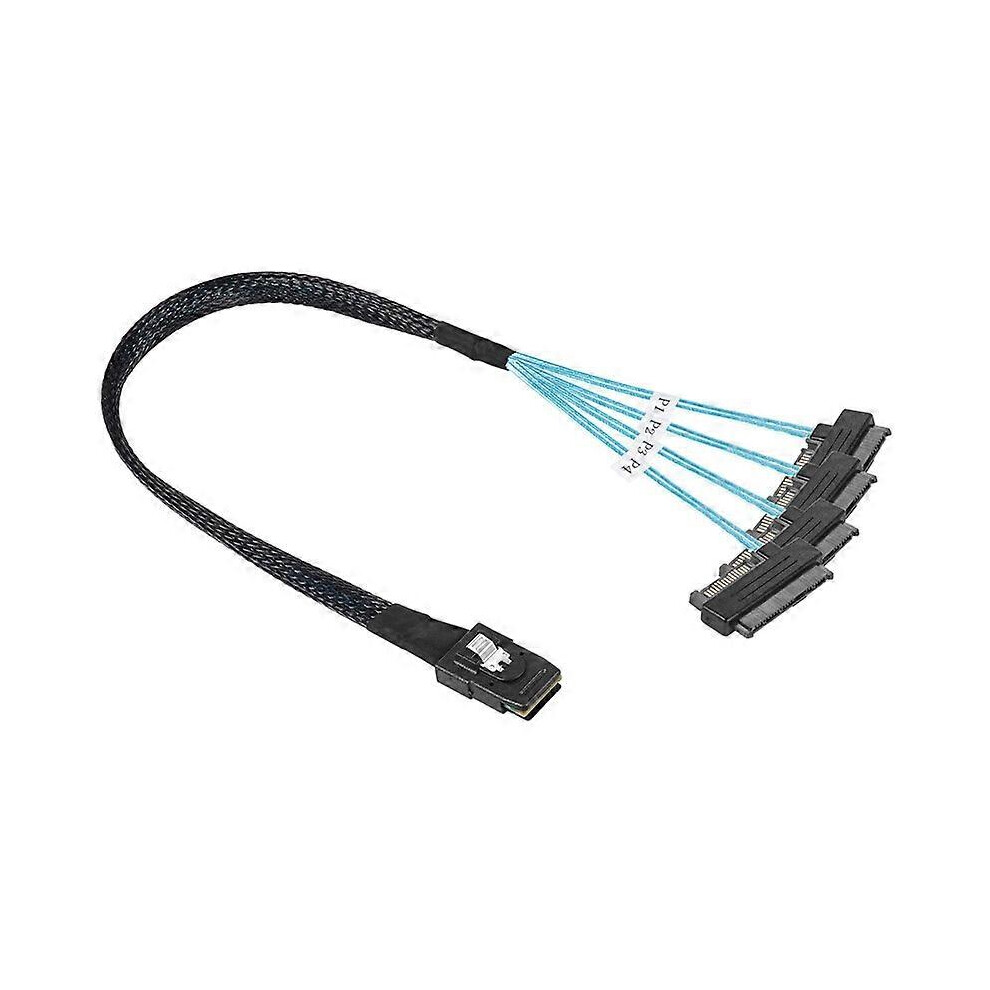 (0.5m, One size) Internal Mini SAS 36P SFF 8087 to 4 SAS 29P SFF-8482 Cable with 15P SATA Power Splitter Cable Computer Accessories 0.5M 1M