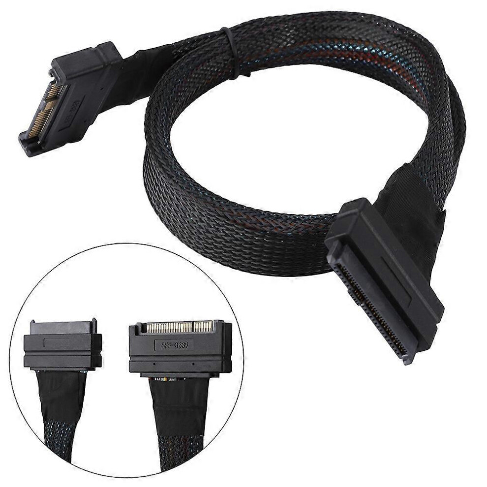 (As show, One size) 68pin U.2 U2 SFF-8639 NVME PCIe SSD Male to Female Extension Cable 50cm