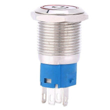 (As show, One size) Metal Switch, Stainless Steel Housing Switch Red Rust Resistant IP67 IK09 for Industrial Supplies (Color : 24V)