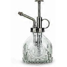 (As show, One size) Glass Spray Bottle, 6.5" Tall Vintage Watering Can with Top Pump, Leak-Proof High Atomizing Nozzle for Flower Garden Plants- White