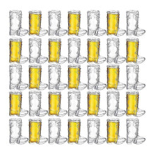 (As show, One size) 36 Pieces 1 OZ Clear Cowboy Glasses Mini Cowboy Boot Shot Glasses Plastic Western Cowboy Glasses Tr