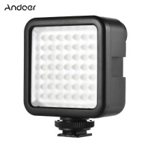 (As show, One size) Andoer W49 Mini Interlock Camera LED Panel Light Dimmable Camcorder Video Lighting With Shoe Mount Adapter for Canon Nikon Sony A7 DSLR
