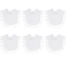 (As show, One size) Baby Muslin Bandana Drool Bibs for Boys Girls Adjustable Baby Bibs Set 6PCS for Teething and Drooling Multi-Use Scarf Bibs-White