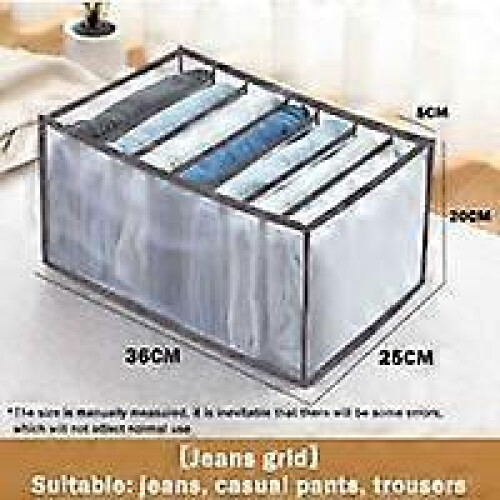 (As show, One size) Jeans Storage Box, Triomphe Clothes Drawer Mesh Divider Box, Foldable and Washable Storage Box, Suitable  2p 1