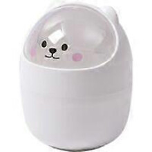 (As show, One size) Cute Bear Shaped Trash Can Large Capacity Trash Can Cartoon Office Trash Can White S