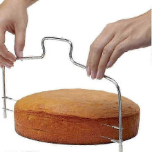 (As show, One size) Professional Stainless Steel Cake Cutter, Adjustable, Double Cutting Wire Leveller-Good
