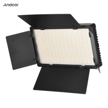 (EU Plug, One size) Andoer LED-600 LED Video Light Professional Photography Light Panel 600PCS Bright Light Beads Adjustable Bi-Color Temperature 3200-5600K Dimmable Brig