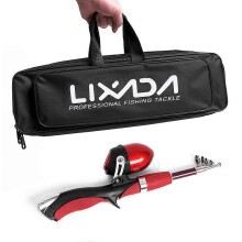 (As show, One size) Lixada Portable 1.4m Telescopic Fishing Rod and Closed Fishing Reel Combo