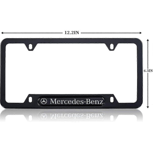 (As show, One size) License Plate Frames For Mercedes Benz (2-pack, Black) 2