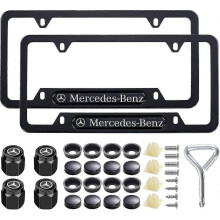 (As show, One size) License Plate Frames For Mercedes Benz (2-pack, Black)