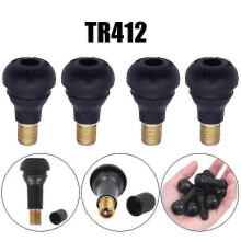 (As show, One size) 4pcs/lot Tr412 Universal Valve Stems With Dust Caps Tyre Rubber Valves Tubeless Nozzle Wiith Valve Core Car Wheel Snap-in Tire