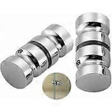 (As show, One size) Set of 2 Shower Door Handles 30mm Bath Shower Door Handle Replacement Polished Chrome Door Handles