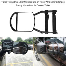 (As show, One size) Trailer Towing Dual Mirror Universal Clip-on Trailer Wing Mirror Extension Towing Mirror Glass for Car Caravan Trailer