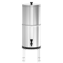 (Silver, One size) Gravity Water Filter System Water Filtration Bucket for Home Outdoor Camping Hiking Emergency Preparedness