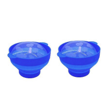 (As show, One size) High Quality Microwave Popcorn Bowl Bucket Silicone DIY Popcorn Maker with Lid Chips Fruit Dish Kitchen Easy Tools C