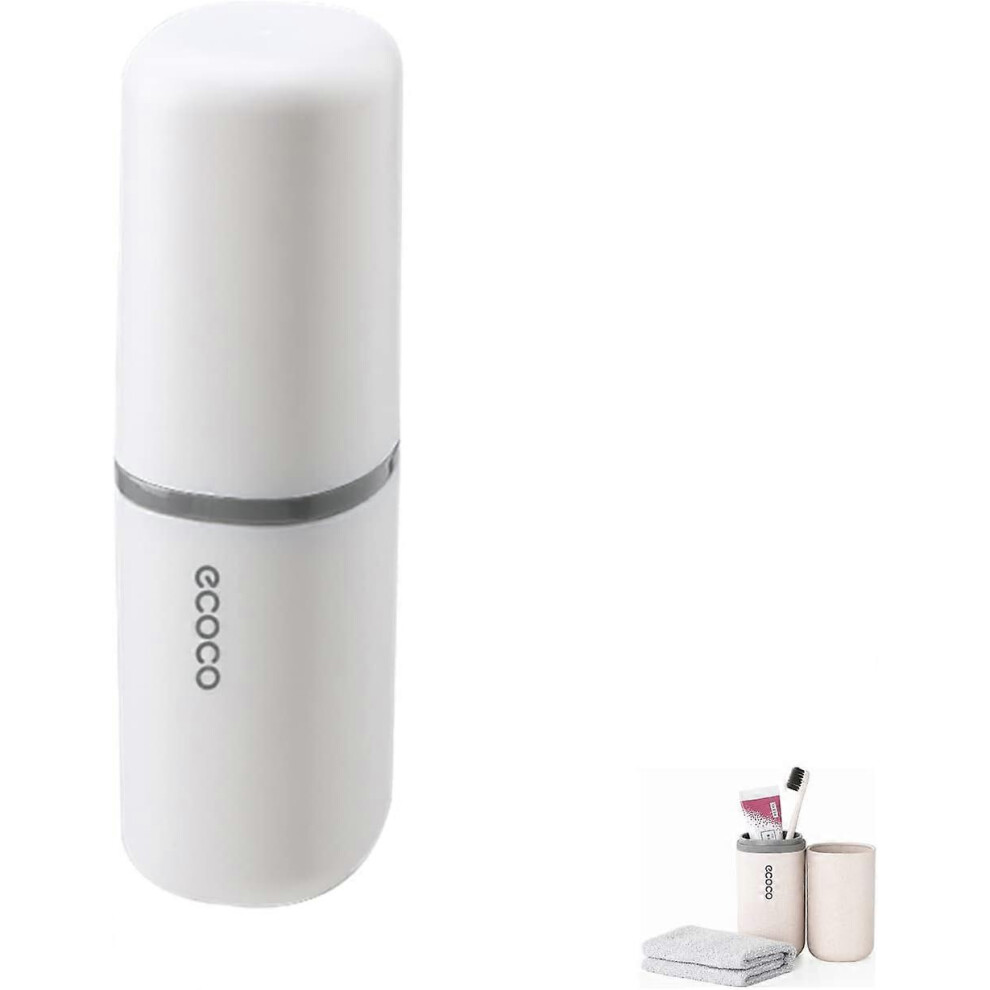 White (As Show, One Size) Travel Toothbrush Holder, Toothpaste Holder, Portable, Dustproof, Antibacterial, Toothbrush Case For Travel, Family, Camping, Scho