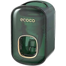 (As show, One size) Waterproof and dust-free automatic wall-mounted toothpaste dispenser Black (Verde Scuro)