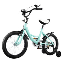 (Green)16" Children Bicycle,Kid Bike W/ 2 Training Wheels Aged of 5-8