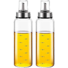 (As show, One size) Oil and Vinegar Dispenser, Stainless Steel Cooking Oil and Vinegar Dispenser Bottle Set, Glass for Kitchen with Funnel and Pourer (ZZS-300ML)